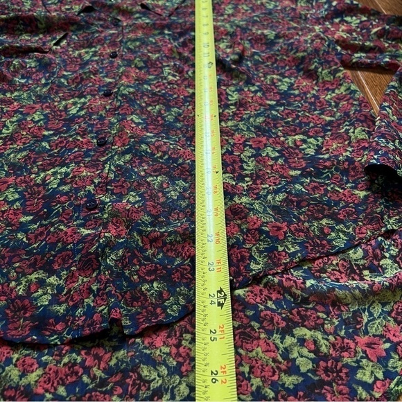 Free People Easy Rider Floral Sheer Button Down Long Sleeve Blouse - Size S - Picture 13 of 14